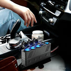 12V Cigarette Lighter Splitter with 10FT/3M Cable, 180W Car Charger Socket Multi 4 USB Port Adapter with LED Display Master and Independent Switch, 12 Volt Power Outlet Plug with Eyelet Terminal