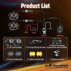 maXpeedingrods 108W 4.5 Inch LED Offroad Light Pod Combo Beam, Amber/White DRL & Multi-Mode Driving Lights,Waterproof with Heat Dissipation, Remote Control Plug and Play for Truck ATV Jeep Ford,Pair