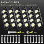 24 Pods White Rock Lights, 6000K Pure White Super Bright Wide Angle IP68 Waterproof LED Rock Lights for Trucks Pickup SUV UTV ATV Motorcycle Car Boats Underglow Lighting