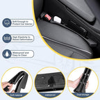 Car seat Gap Filler 2-Piece Multi-Functional Storage Belt with PU Material, seat Side Gap Filler to Prevent Items from Falling, Universal for Cars, SUV, Trucks (Black)