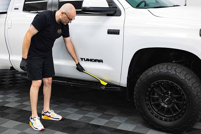 Detail Factory - Fender Well Brush - Ergonomic ProGrip Handle, Stiff Synthetic Bristles, Ergonomic Design, Clean Your Wheel Wells with Ease - Live Wire