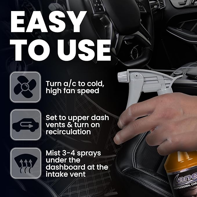LANE’S Premium Car Air Freshener "Vanilla" - 128oz Water-Based, Long-Lasting Auto Scent Spray - Food, Pet, Odor Smell Deodorizer for Cars, Trucks, SUVs' Interior Leather, Carpet, Upholstery
