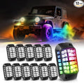 maXpeedingrods Rock Lights with 3D Lens, 12 Pods RGB Underglow Light Kits 432 LEDs, with Remote Control App Music Microphone Mode, Waterproof Wheel Lights for Off-raod Truck SUV Truck RV RZR Boat 12V