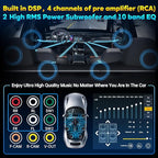 PLZ 7" Wireless Double Din Car Stereo Apple Carplay Radio Screen for Car Audio Receivers, Bluetooth 5.3 Car Play Android Auto Touchscreen, 240W 4.2 CHN 2 Subwoofers Outputs, Backup Camera, SWC, FM/AM