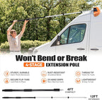 ARTIPOLY 20ft Reach Car Wash Brush with Long Handle-Car Cleaning Kit with 4-12FT Extension Pole, Ultimate RV,Truck Wash Set with Soft Brush, Tire Brush, Window Squeegee, Mitt, Microfiber Cleaning Mop