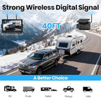 Magnetic Solar Wireless Backup Camera for Trailer: No Wiring Quick Install 7" HD 2-Split Monitor Rechargeable Battery IP68 Rearview Camera System for RV Truck Camper Horse Trailer Camera
