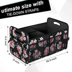 Femuar Car Trunk Organizer,Car Storage Organizer with 72L Large Capacity Waterproof Collapsible and 11 Pockets,Trunk Organizer for Car Suv/Jeep/Sedan, Large Size, Flower
