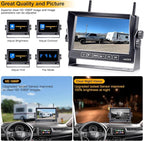 RV Backup Camera Wireless Easy Install: Plug & Play for Furrion Pre-Wired RVs - 7″ HD Touch Key Monitor, 1080P DVR, 4-Channel Split-Screen, Night Vision, IP69K Waterproof AMTIFO A7