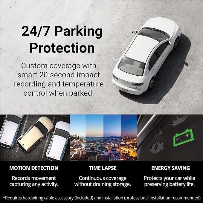 Thinkware ARC Dual Dash Cam Front & Rear 2K QHD, 2.7” LCD Touchscreen, 130° Wide Angle, GPS, Wi-Fi, Super Night Vision, Smart Driving Alerts, 24/7 Parking Mode, Hardwiring Included