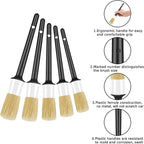 HMPLL 10pcs Car Detailing Kit, Premium Detailing Brush Set Includes 5 Soft Car Detailing Brushes, 3 Wire Brush, 2 Air Vent Brush for Cleaning Car Interior and Exterior Detailing, White