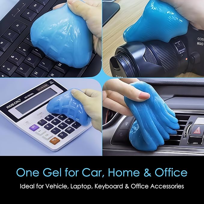 Car Cleaning Gel Putty, Reusable Dust Removal for Keyboard, Car Interior, Air Vents, Dashboard & Tight Spaces | Auto Detailing Putty (Blueberry Scent)