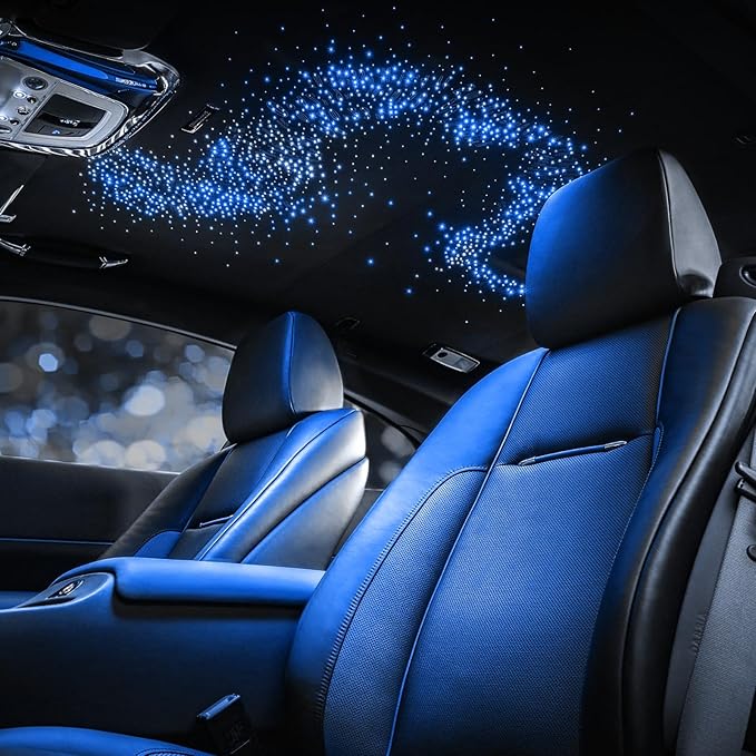 CHINLY 32W Twinkle 1600pcs 13.1ft 0.03in Fiber Optic Lights Starlight Headliner kit, Music Mode Bluetooth APP Control Remote, RGBW Star roof Lights for Star Headliner/Home Theater/Pool Ceiling