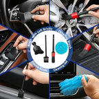 Qydipclin 10pcs Windshield Cleaner Tool, Car Window Cleaning Wash Kit with 4 Reusable Microfiber Pads 1 Spray Bottle and Extendable Handle Auto Glass Wiper Kit, Multicolor