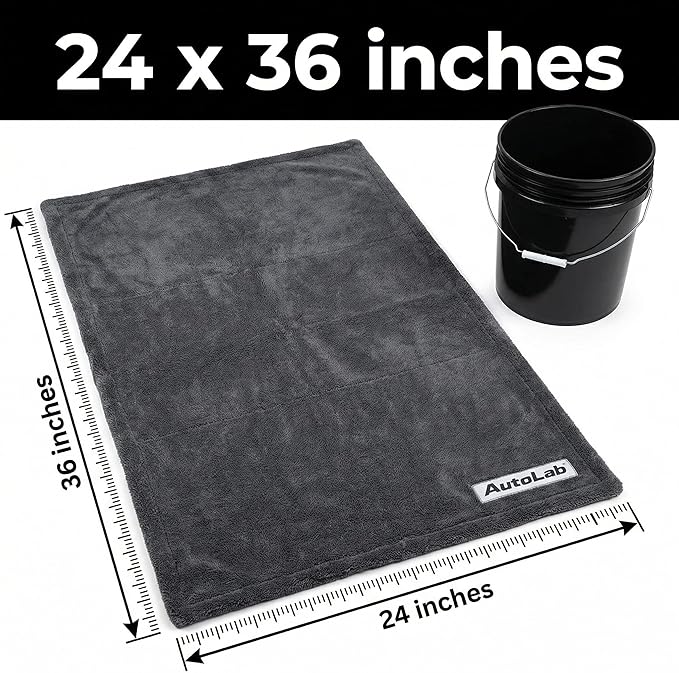 24"x36" Magic Microfiber Twisted-Loop Drying Towel, 1400GSM, Ultra Absorbent, Streak Free, Lint Free, Reusable - Car Accessories, Microfiber Cleaning Cloth - Professional Grade