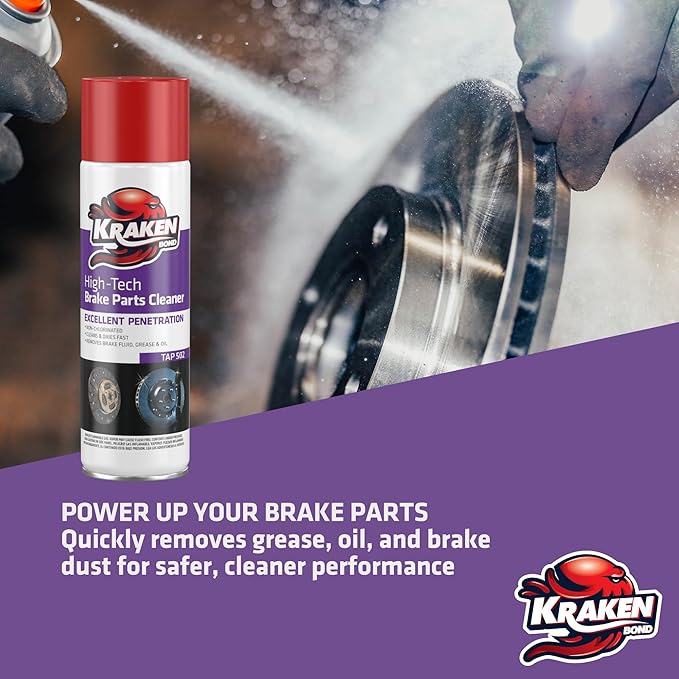 KRAKEN BOND Non-Chlorinated Brake Parts Cleaner Spray, Instant Removal, Fast Drying, 12.3fl oz - 48 pack