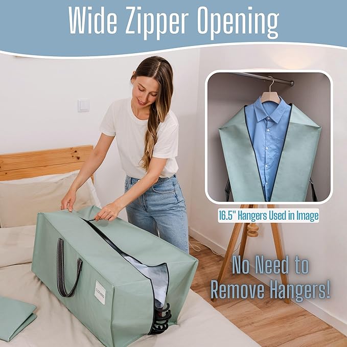 VENO 2 Pack Heavy Duty Moving Bags with Backpack Straps, Zippers & Handles, Extra Large Packing Bags for College Dorm Essentials, Moving Supplies Alternative to Cardboard Moving Boxes