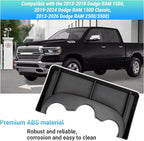 Center Console Cup Holder Organizer Compatible with 2013-2024 Dodge RAM 1500/1500 Classic, 2013-2026 RAM 2500/3500 Accessories, Cup Holder Front Storage Box Tray (Fit 3-Cup Holder Jump Seat)