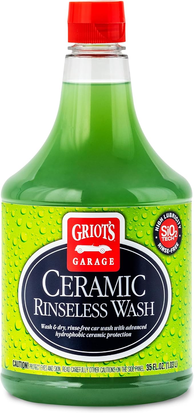 Griot's Garage Rinseless Wash and Wax for Car Cleaning and Detailing, No-Rinse, Waterless Formula For RVs, Boats, Trucks, Motorcycles, 10818, 35 oz