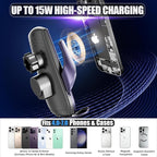Car Phone Mount for 2024–2026 Volkswagen Atlas/Atlas Cross Sport, Smart Auto-Clamping on 12" Touchscreen, 15W Wireless Fast Charging, 360° Adjustable, Without Blocking Airflow