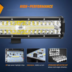 Nilight LED Light Bar 2Pcs 12 Inch 300W Triple Row Flood Spot Combo 30000LM Driving Lights with Off Road Wiring Harness Kit -2 Leads for Trucks ATV UTV SUV, 2 Years Warranty