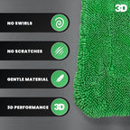 3D Hydro-FIL XL | Professional Grade Microfiber Towel | Extra Large 20” x 31.5” | Highly Absorbent | Premium Drying Cloth for Car Detailing | Green