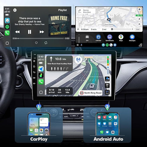10.1 Inch IPS Touchscreen Android 14 Car Stereo for Toyota Highlander 2014-2019 with Wireless CarPlay & Android Auto 4 Core 32GB Car Radio, Support GPS, WiFi, Bluetooth, FM, Backup Camera, SWC, USB