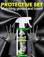 Car Interior Cleaner Spray, Multipurpose Leather Seat Cleaner Upholstery Car Cleaning Kit Auto Dashboard Vinyl Detailing Supplies Kit,Green Apple Scent