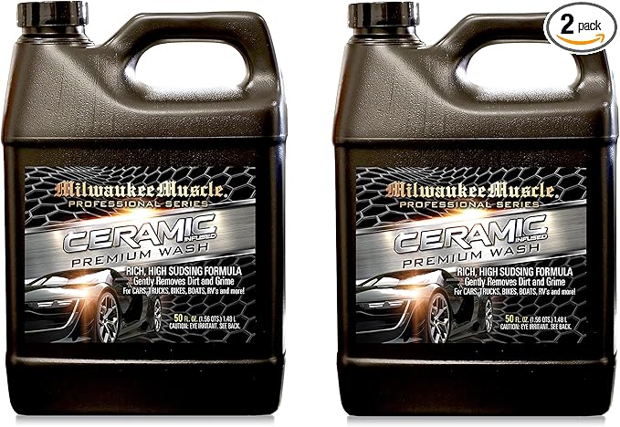 car wash soap 2 pack- includes 2-50oz fl oz bottles of professional Ceramic car wash soap for auto's cars motorcycles RVs and boats
