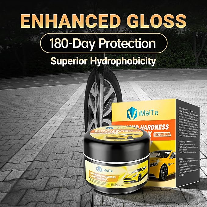 Car Wax Ceranmic Coating,Ceramic Graphene Paste Wax for Car Detailing, High Gloss Shine, Extreme Water Beading, Long-Lasting Protection, for Paint Wheels and More, 7.7 oz (Pack of 1) ﻿
