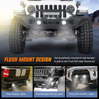 Nilight Flush Mount LED Light Pods 2PCS 5 Inch 36W Upgraded Spot Flood Combo Beam Round Driving Lights Fog Work Backup Bumper Lighting for Offroad 4x4 Truck SUV