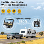 Wireless Backup Camera for Truck RV, HD IPS 7" Monitor, Digital Wireless Camera System + IP69 Waterproof IR Night Vision, 10-Min Easy Install, 1080P Rear View Camera for Car, Van, Trailer and Camper