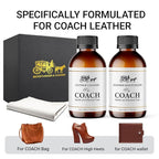 Leather Cleaner & Moisturizer Set for Coach, Gently Cleans Vachetta Leather, Restores Shine, Softens, Removes Stains & Light Scratches, Works for All Luxury Brands