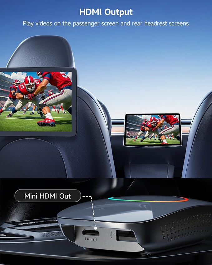 Magic Box - AI Box CarPlay Android Auto Wireless 2GB+16GB, Support YouTube, Netflix, Prime Video, Disney+, Spotify w/HDMI Output, Dual Wi-Fi & BT (5.4 & 4.2), USB Playback, AI-Powered, OTA