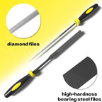 KJE 13PCS Needle File Set, Small File Set Includes 6PCS Diamond File, 6PCS Metal File, Cleaning Brush & Carrying Case for Precision Metal, Jewlers, Wood, Leather and Plastic