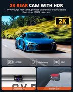 Kingslim D4PRO Dash Cam Front and Rear - 4K + 2K Dual Car Dashcam with WiFi GPS Dash Camera, Optional Inside Recording, Voice Control, Type C, Support 256GB Max