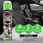 Car Interior Foam Cleaner with Soft Brush Cap – Multi-Purpose Deep Cleaning Foam Spray for Leather, Vinyl, Fabric, Plastic – Safe Non-Drip Formula, Fresh Scent, 22 oz