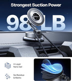 TORRAS 2026 Upgraded Vacuum Car Phone Holder for MagSafe Car Mount [98+ LBS Strongest Suction | 24 N58 Magnets] 360° Adjustable Magnetic Phone Holders for Your Car, for iPhone 17-12 Pro Max Plus Air
