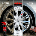 Wheel and Tire Cleaner Spray, Car Cleaning Supplies for Brake Dust, Grime & Rust Removal, Car Wash Wheel and Rim Cleaner for Alloy, Metal & Rubber, Quick Dry, No Residue