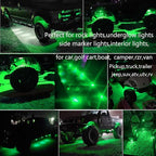 20 Pcs Green LED Rock Strip Lights,Wheel Well Underglow Lighting Kits,Car Rock Lights Exterior Side Marker Lights for Wrangler Truck Golf Cart RV RV SUV Offroad