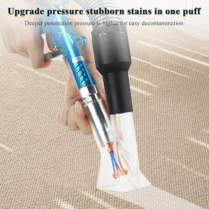 GOCCIDA 2IN1 Car Interior Detailing Air Blow Gun & vacunm Gun with Adjustable Air Flow Nozzle,Cleaning Gun Quickly Blasts Dirt and Dust from Surface Works with Air Compressor(Upgrade Rotate Tube) Blue