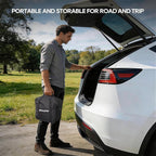 Level 1/2 Portable EV Charger for Tesla Model Y/3/S/X, Home 240V 16A (NEMA 6-20) & 120V 12A(NEMA 5-15 Adapter), Adjustable 8-16A, NACS, 25ft Cable, ETL Certified, LCD Display, Travel Bag