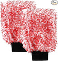 2PCS Car Wash Mitt, 11"×8" Cyclone Microfiber Cleaning Mitt for Cars, Scratch-Free & Lint-Free, Double Sided Automotive Washing Gloves, Universal Auto Cleaning Supplies (Red+White)
