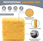SM Arnold Spun Gold™ Professional Grade 9" x 9" Car Wash Pad: Durable, Efficient, Scratch-Proof for Ultimate Vehicle Cleaning | Ideal for Auto Detailing and Maintenance, Ergonomic No-Cuff Design