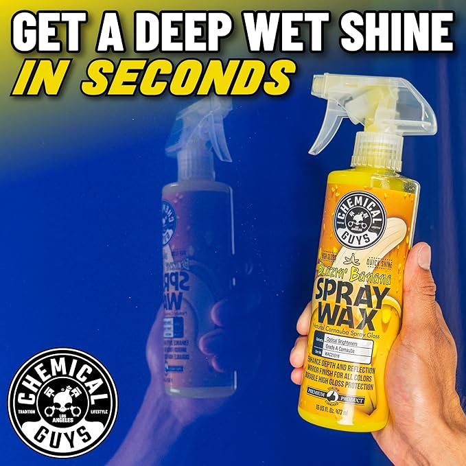 Chemical Guys TORQ Foam Blaster Wash & Wax Kit with Maxi Suds II Car Wash Soap and Blazin' Banana Sprayable Car Wax (3 Items, 32 Fl oz)