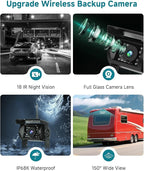 Wireless Backup Camera Kit, Sellrich Reverse Camera with 7 Inch 1080P IPS Monitor 2 Cameras, Support DIY Parking Line BSD Image Flip IR Night Vision Waterproof Rear View Camera