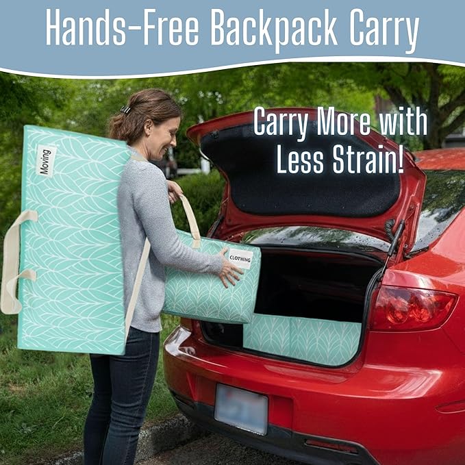 VENO 4 Pack Heavy Duty Moving Bags with Backpack Straps, Zippers & Handles, Extra Large Packing Bags for College Dorm Essentials, Moving Supplies Alternative to Cardboard Moving Boxes