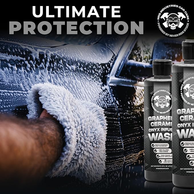 16oz Graphene Foam Ceramic Car Wash Shampoo | Onyx Foam Wash for Cars, Trucks & SUVs | Safe on Paint, Trim & Glass | Long-Lasting Hydrophobic Protection