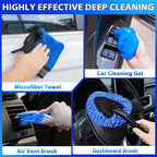THINKWORK Car Cleaning Kit Car Detailing Kit,Car Cleaning Kit Interior Cleaner with High Power Blue Handheld Vacuum Cleaner,Brush Sets,Windshield Cleaner and Storage Bag,Car Accessories,Car Gift Set