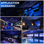 16W Twinkle & Music Sound Activated Starlight Headliner Kit for Car Home Star Ceiling, RGBW 300pcs*0.03in*9.8ft Fiber Optic Car Roof Sky Lights, Controlled Engine End Glow Fiber Strands