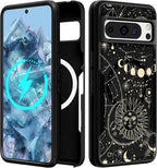 for Google Pixel 8 Pro Case - Compatible with MagSafe Women Girls Cute Magnetic Protective Cover Girly Aesthetic Sun Moon Heavy Duty Shockproof Design for Google Pixel 8 Pro Phone Cases